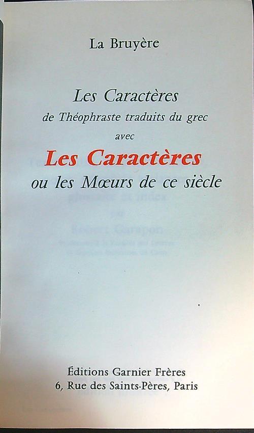 Les caracteres