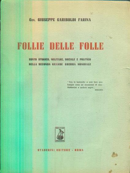 Follie delle folle - Giuseppe Gariboldi Farina - copertina