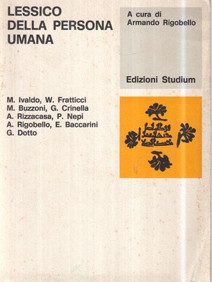 Lessico della persona umana - copertina