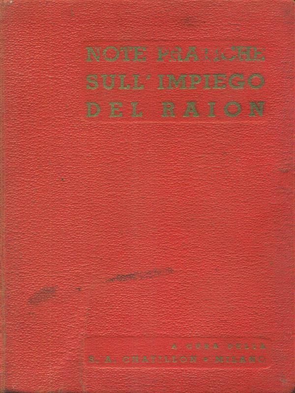 Note pratiche sull'impiego del raion