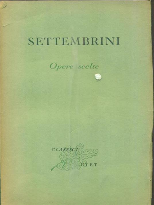 Opere scelte - Luigi Settembrini - copertina