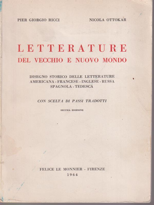 Letterature del vecchio e del nuovo mondo
