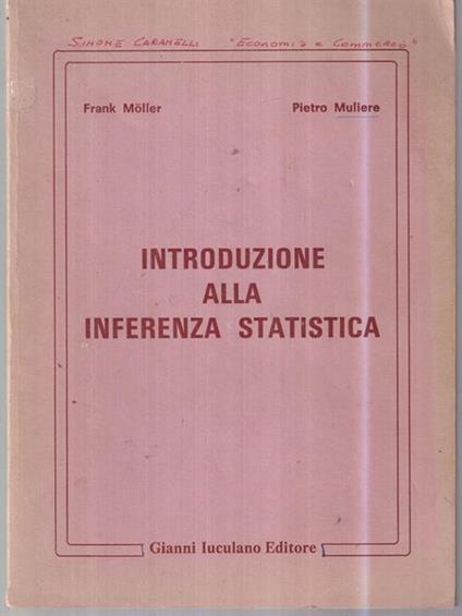 Introduzione alla inferenza statistica - Moller - copertina