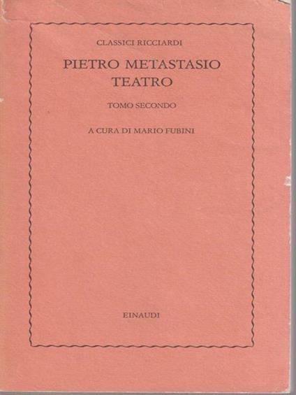 Pietro Metastasio Teatro - Mario Fubini - copertina