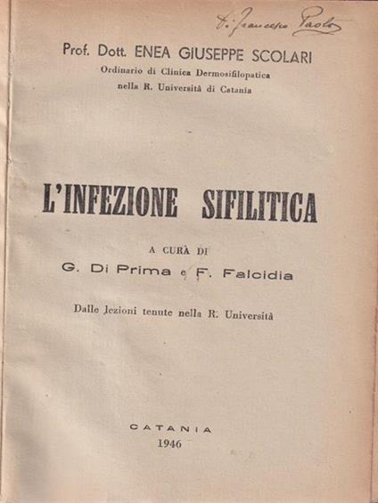 L' infezione sifilitica - Ercole Luigi Scolari - copertina
