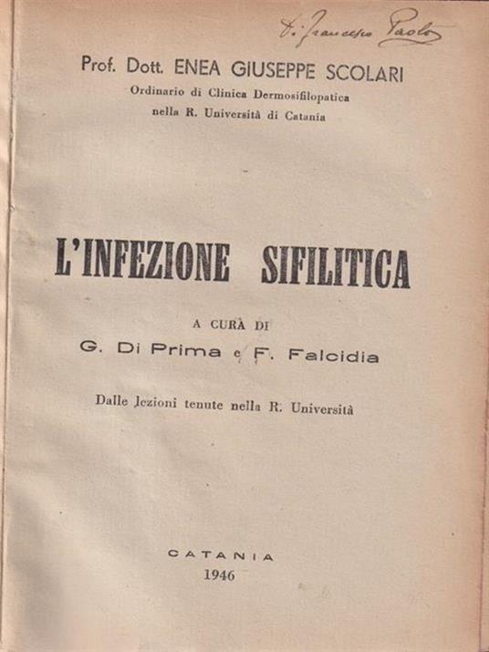 L' infezione sifilitica - Ercole Luigi Scolari - copertina