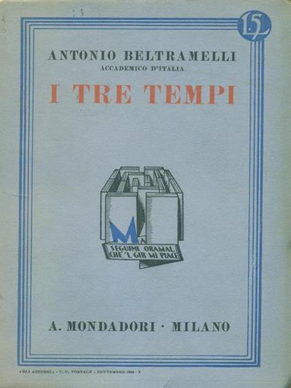 I  tre tempi - Antonio Beltramelli - copertina
