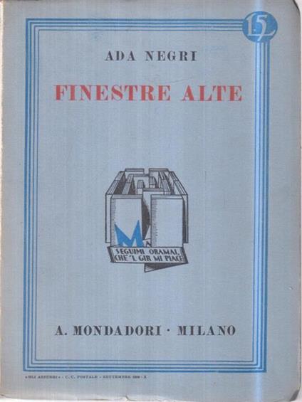 Finestre alte - Ada Negri - copertina