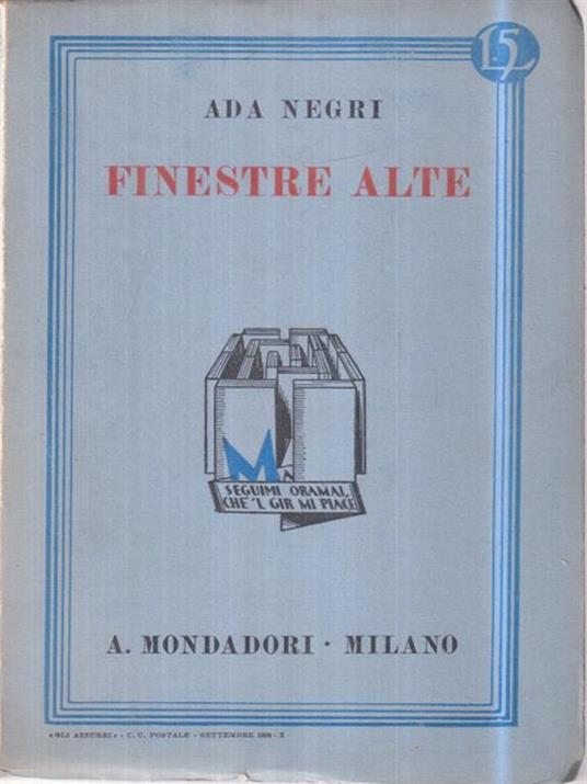 Finestre alte - Ada Negri - copertina