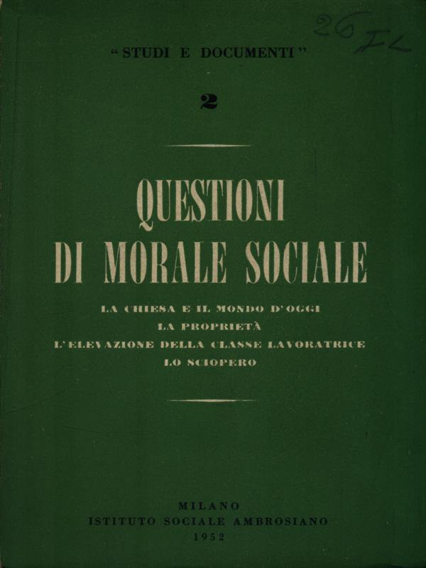 Questioni di morale sociale