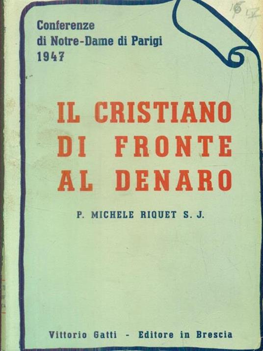 Il cristiano di fronte al denaro - Michele Riquet - copertina
