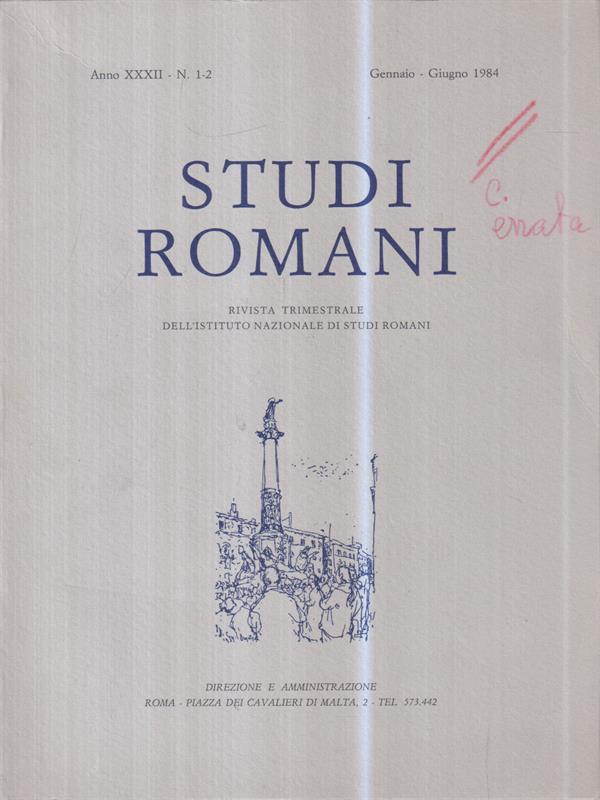 Studi romani. Anno XXXII - N. 1-2 (Gennaio-Giugno 1984)