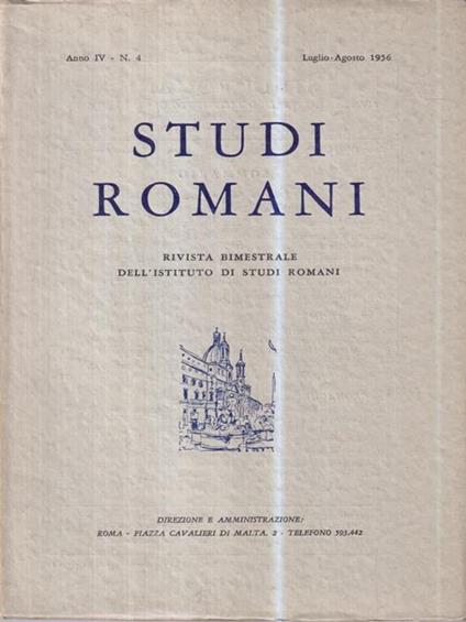 Studi romani. Anno IV - N. 4 (Luglio-Agosto 1956) - copertina