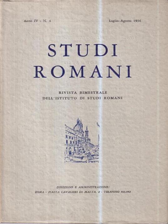 Studi romani. Anno IV - N. 4 (Luglio-Agosto 1956) - copertina