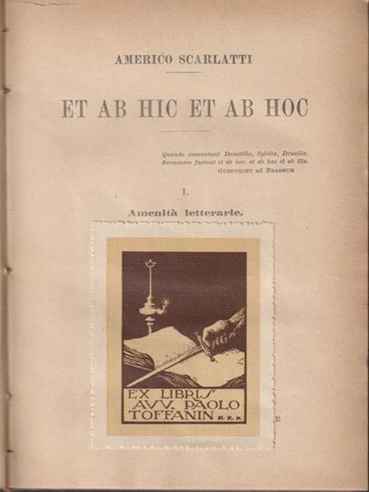Et ab hic et ab hoc. I Amenità letterarie - Americo Scarlatti - copertina