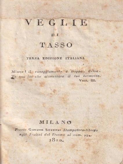 Veglie di Tasso -   - copertina