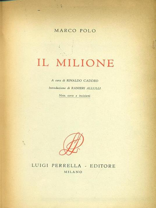 Il  Milione - Marco Polo - copertina