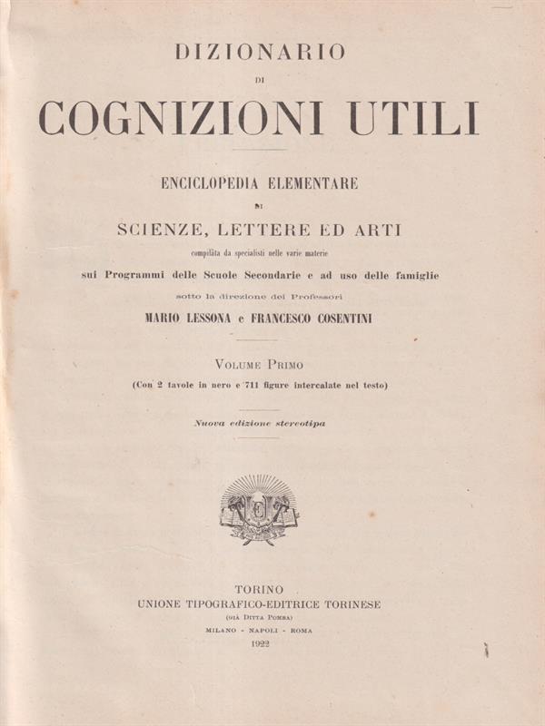Dizionario di cognizioni utili 5 voll