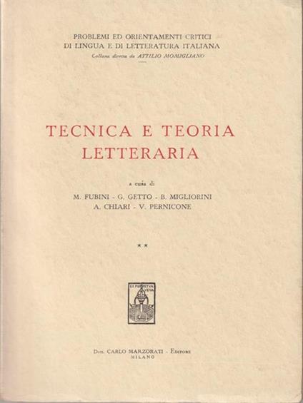 Tecnica e teoria letteraria vol. II -   - copertina