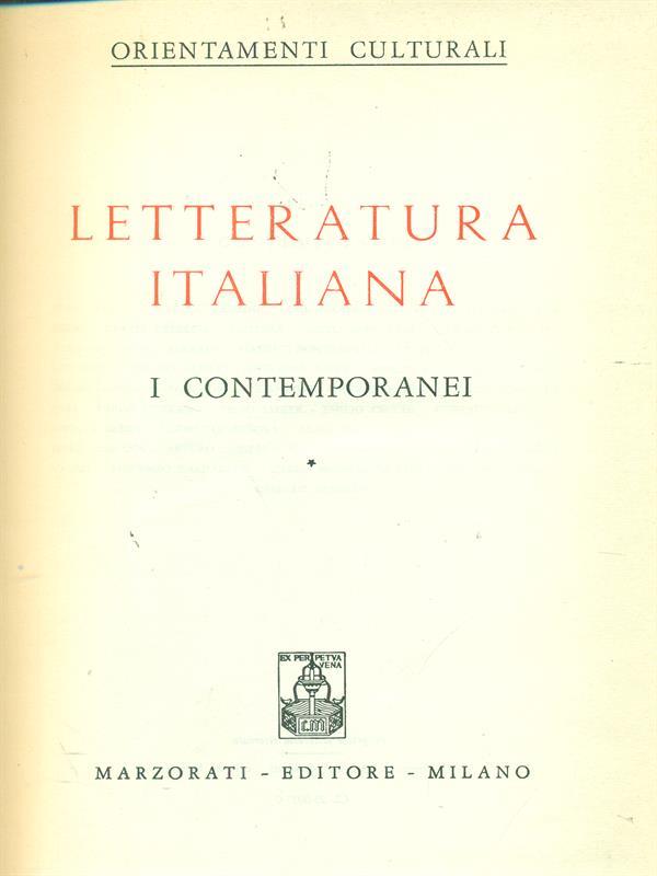Letteratura italiana. I contemporanei vol. I