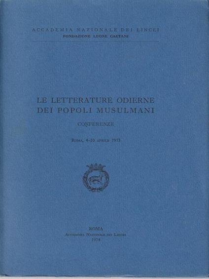 Le letterature odierne dei popoli musulmani - copertina