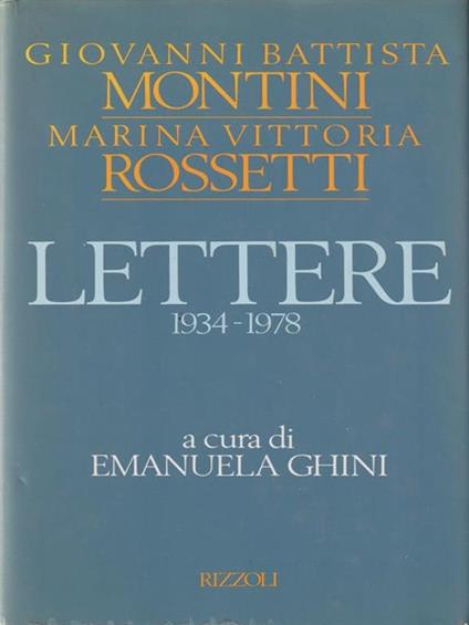 Lettere 1934-1978 - Renzo U. Montini - copertina