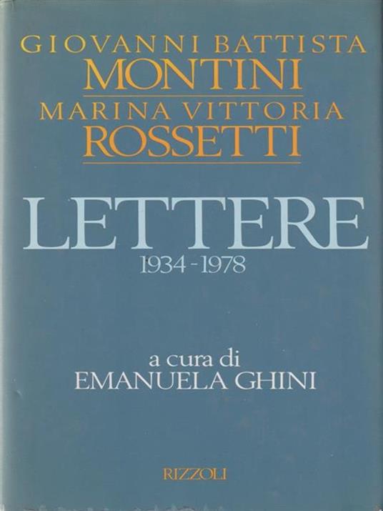 Lettere 1934-1978 - Renzo U. Montini - copertina
