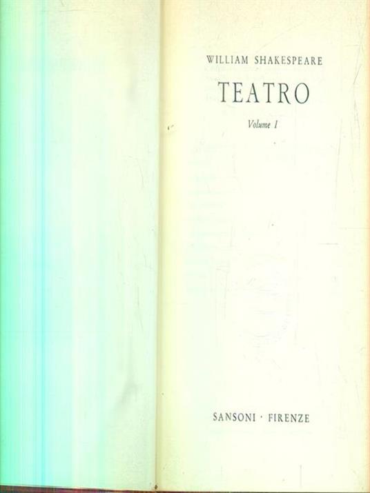 Teatro. Vol 1 - William Shakespeare - copertina