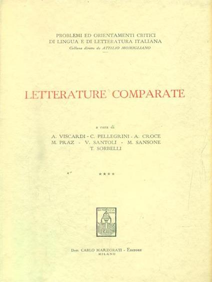 Letterature comparate. Vol 4 - copertina