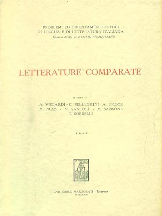 Letterature comparate. Vol 4 - copertina