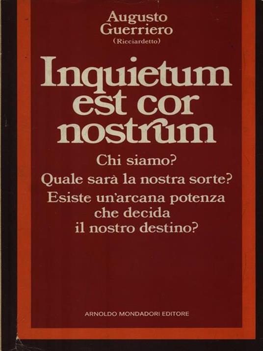 Inquietum est cor nostrum - Augusto Guerriero - copertina