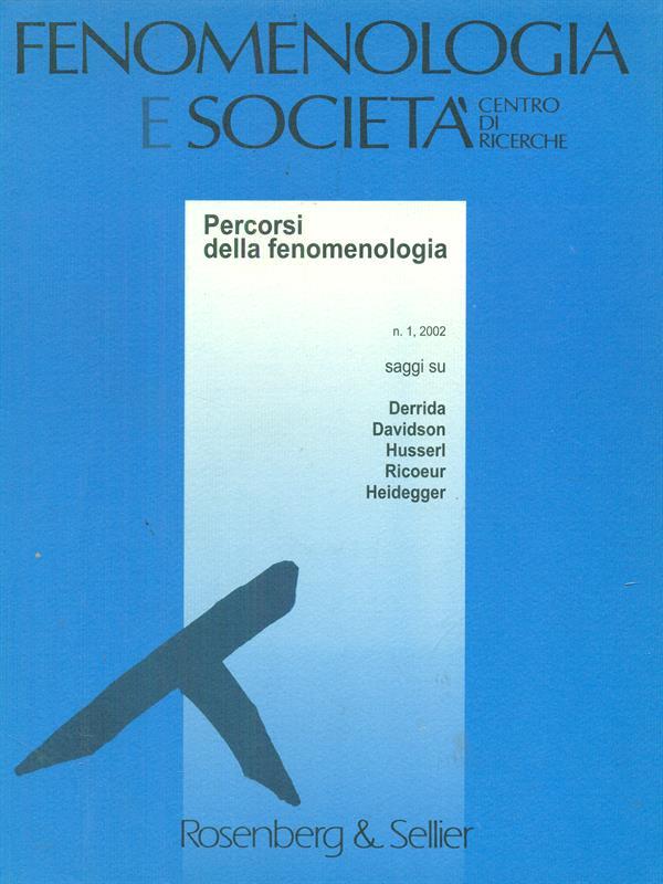 Fenomenologia e società n. 1 2002