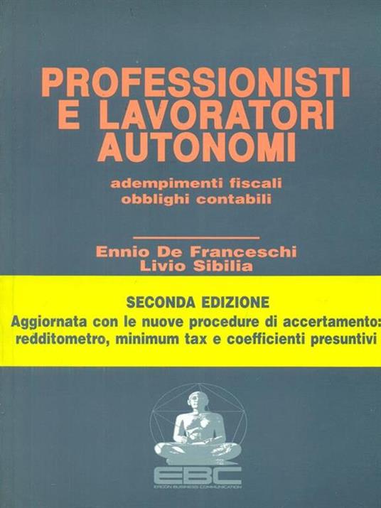 Professionisti e lavoratori autonomi - Ennio de Franceschi - copertina