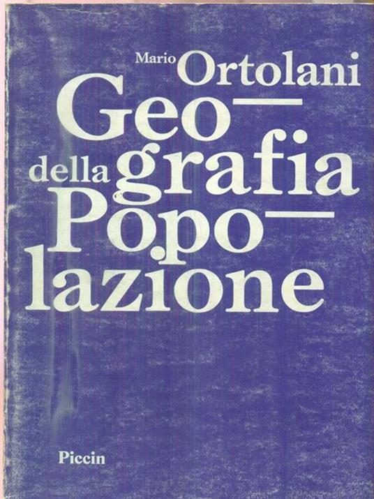 Geografia della popolazione - Mario Ortolani - copertina
