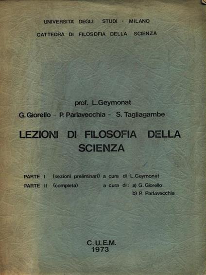 Lezioni di filosofia della scienza -   - copertina