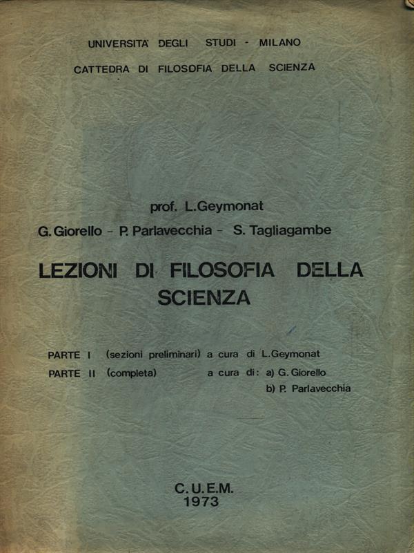 Lezioni di filosofia della scienza
