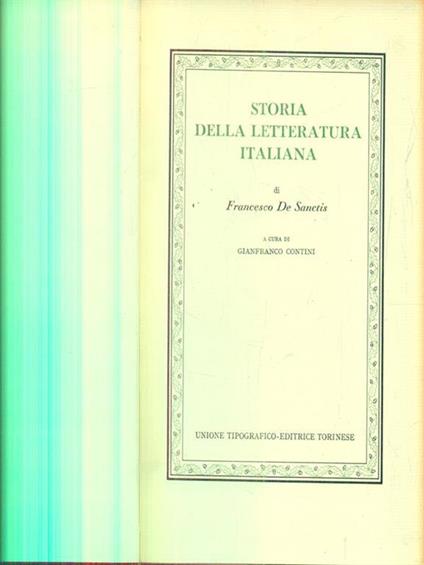 Storia della letteratura italiana - Francesco De Sanctis - copertina