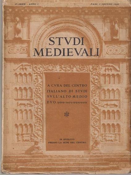 Studi medievali 3 serie - anno I - fasc. I giugno 1960 -   - copertina