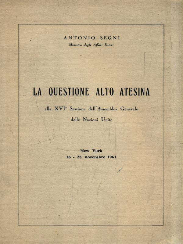 La questione Alto Atesina