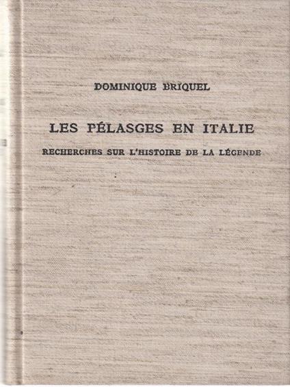Les pelasges en Italie - Dominique Briquel - copertina