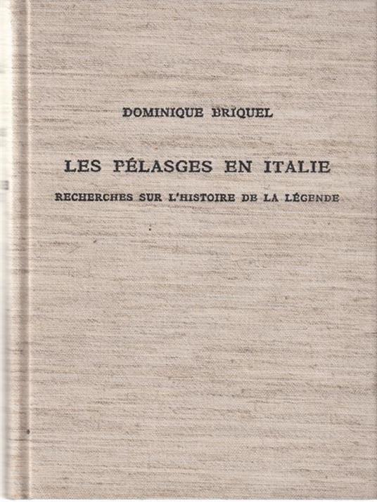 Les pelasges en Italie - Dominique Briquel - copertina