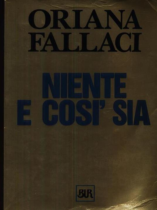 Niente e così sia - Oriana Fallaci - copertina