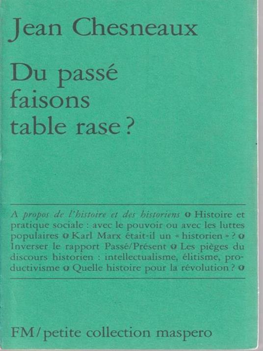 Du passè faisons table rase? - Jean Chesneaux - copertina