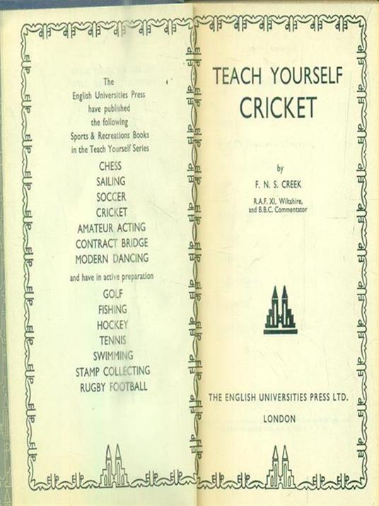   Teach yourself cricket - F.N.S Creek - copertina