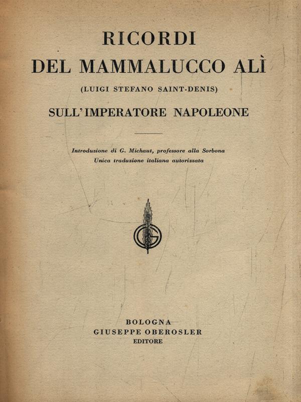   Ricordi del Mammalucco Alì