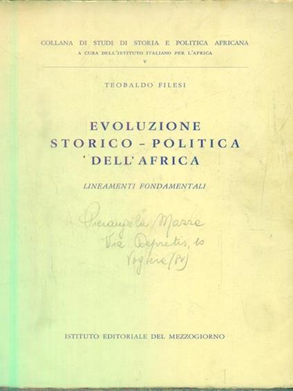   Evoluzione storico politica dell'Africa - Teobaldo Filesi - copertina