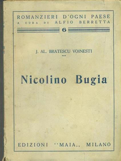   Nicolino Bugia - J. Al Bratescu Voinesti - copertina