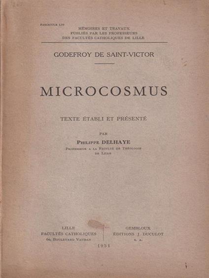   Microcosmus - Godefroy de Saint Victor - copertina