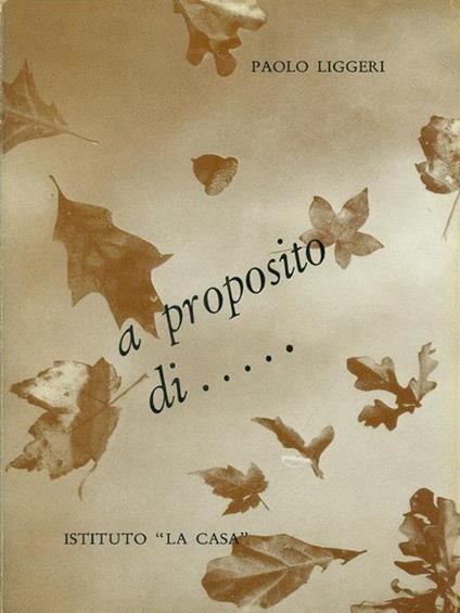 A proposito di... - Paolo Liggeri - copertina