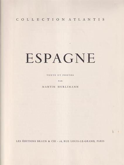   Espagne - Martin Hurlimann - copertina